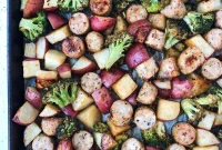 Simple Whole30 Sheet Pan Sausage, Potatoes and Broccoli