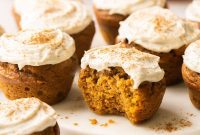 Moist Dairy-Free Pumpkin Muffins with Tangy Cream Cheese Frosting