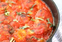 Hearty Pesto Meatball and Gnocchi Skillet Bake