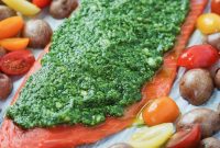 Simple Sheet Pan Pesto Salmon Whole30
