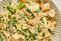 Velvety Boursin Chicken Pasta with Fresh Spring Vegetables