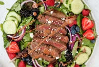 Strawberry Balsamic Beef Tenderloin Salad