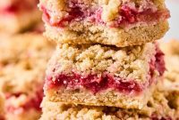 Luscious Gluten Free Strawberry Rhubarb Crumble Bars
