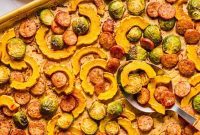 Sheet Pan Roasted Delicata Squash and Chicken Sausage