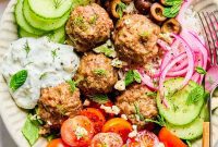 Easy Greek Lamb Meatballs with Zesty Lemon Dill Yogurt Sauce