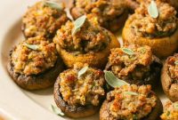 Easy Cheesy Sausage Stuffed Mushroom Bites