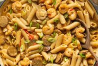 Zesty Creamy Gluten-Free Cajun Shrimp and Sausage Pasta