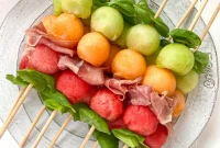 Whole30 Sweet and Savory Melon Prosciutto Skewers