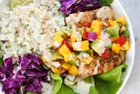 Whole30 Coastal Fish Taco Bowls with Zesty Mango Salsa