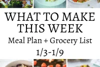 Weekly Meal Ideas January 3 to 9