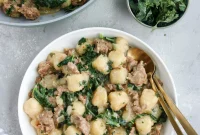 Paleo Gnocchi with Sausage and Kale