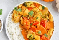 Quick Creamy Thai Pumpkin Chicken Curry