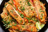 Savory Gluten-Free Thai Curry Salmon Ramen