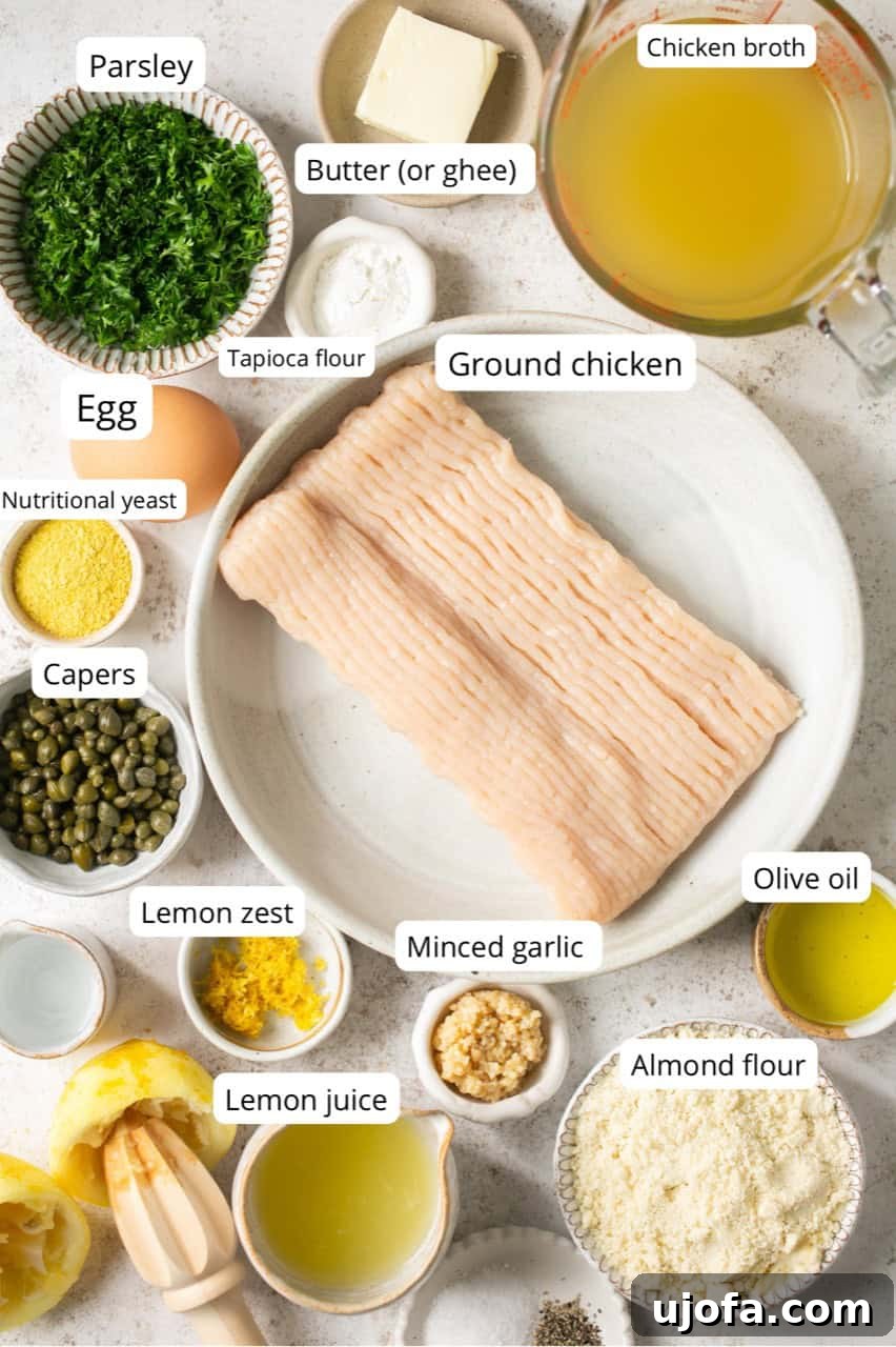Zesty Gluten-Free Chicken Piccata Meatballs 3 ingredients for gluten free chicken piccata meatballs