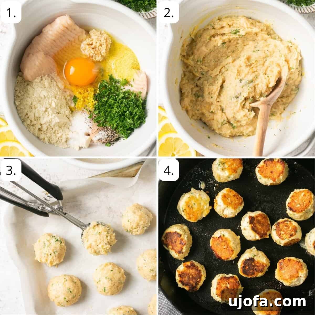 Zesty Gluten-Free Chicken Piccata Meatballs 4 steps for how to make chicken piccata meatballs