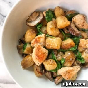 Brown Butter Sage Gnocchi with Chicken, Mushrooms & Spinach Recipe