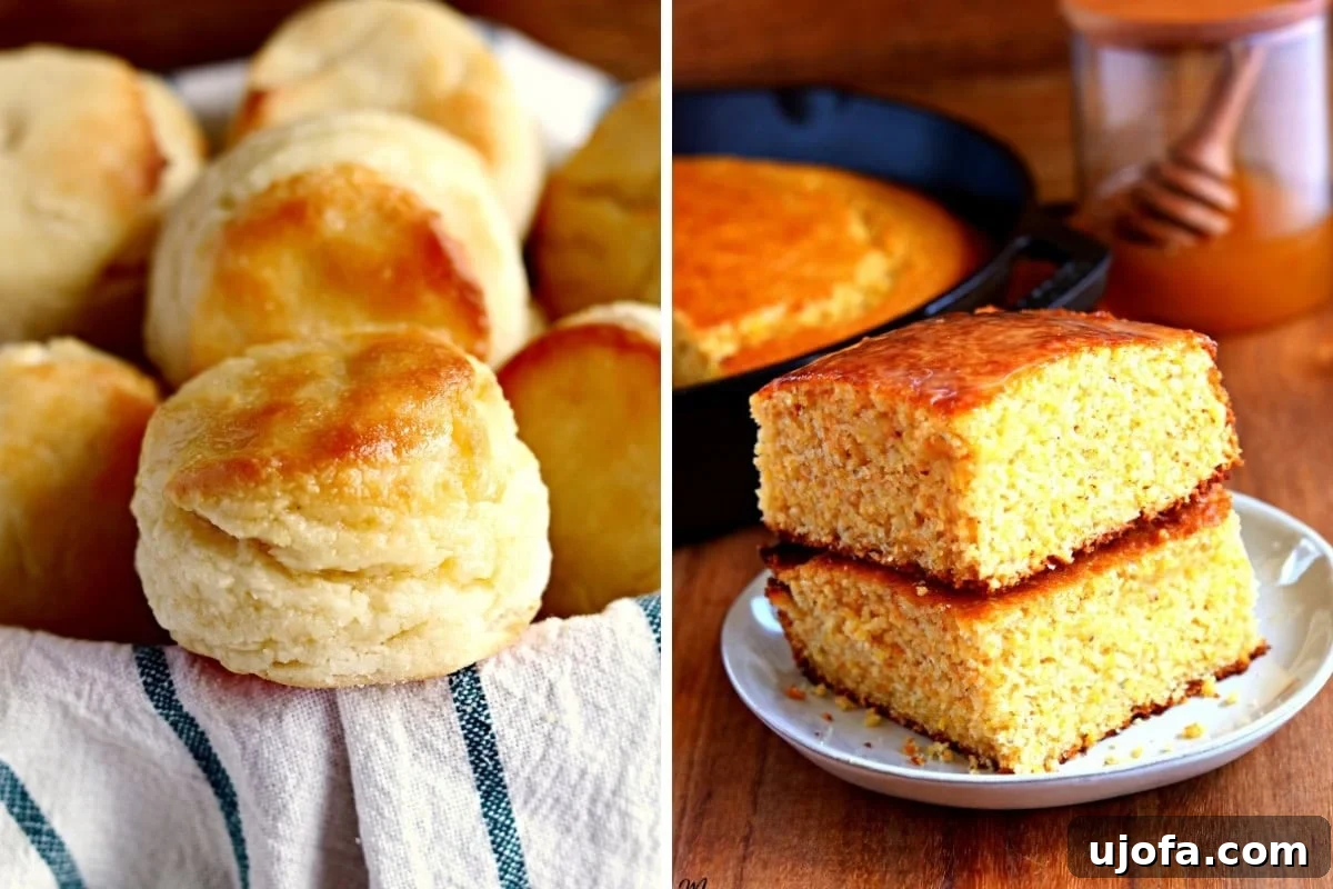 gluten-free biscuit and cornbread photo collage