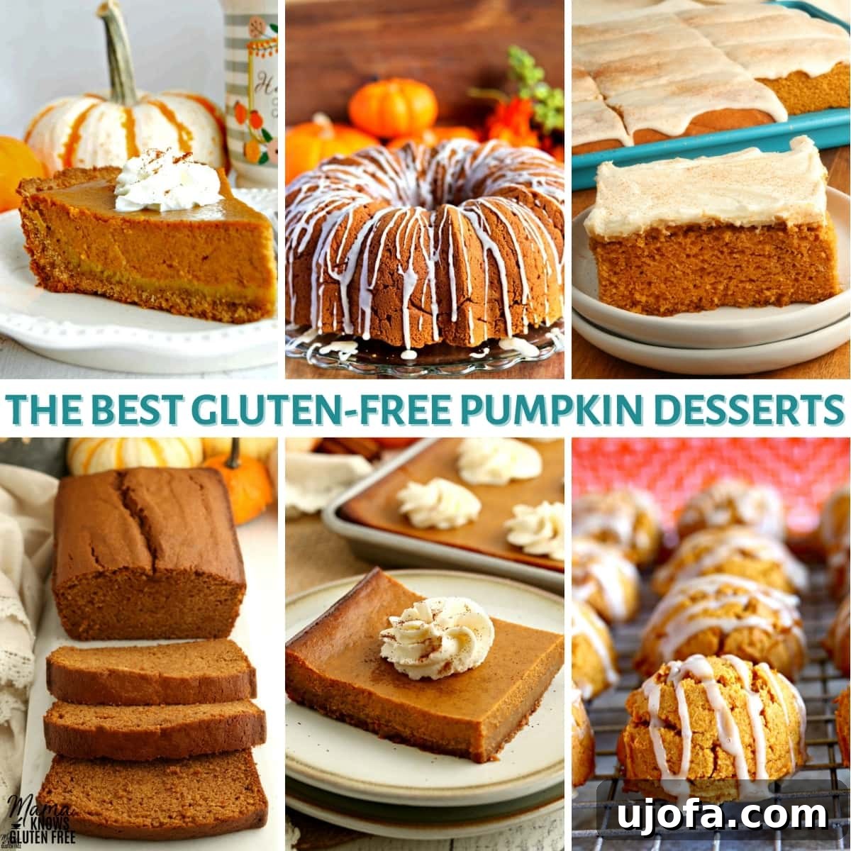 gluten-free pumpkin desserts recipe collage