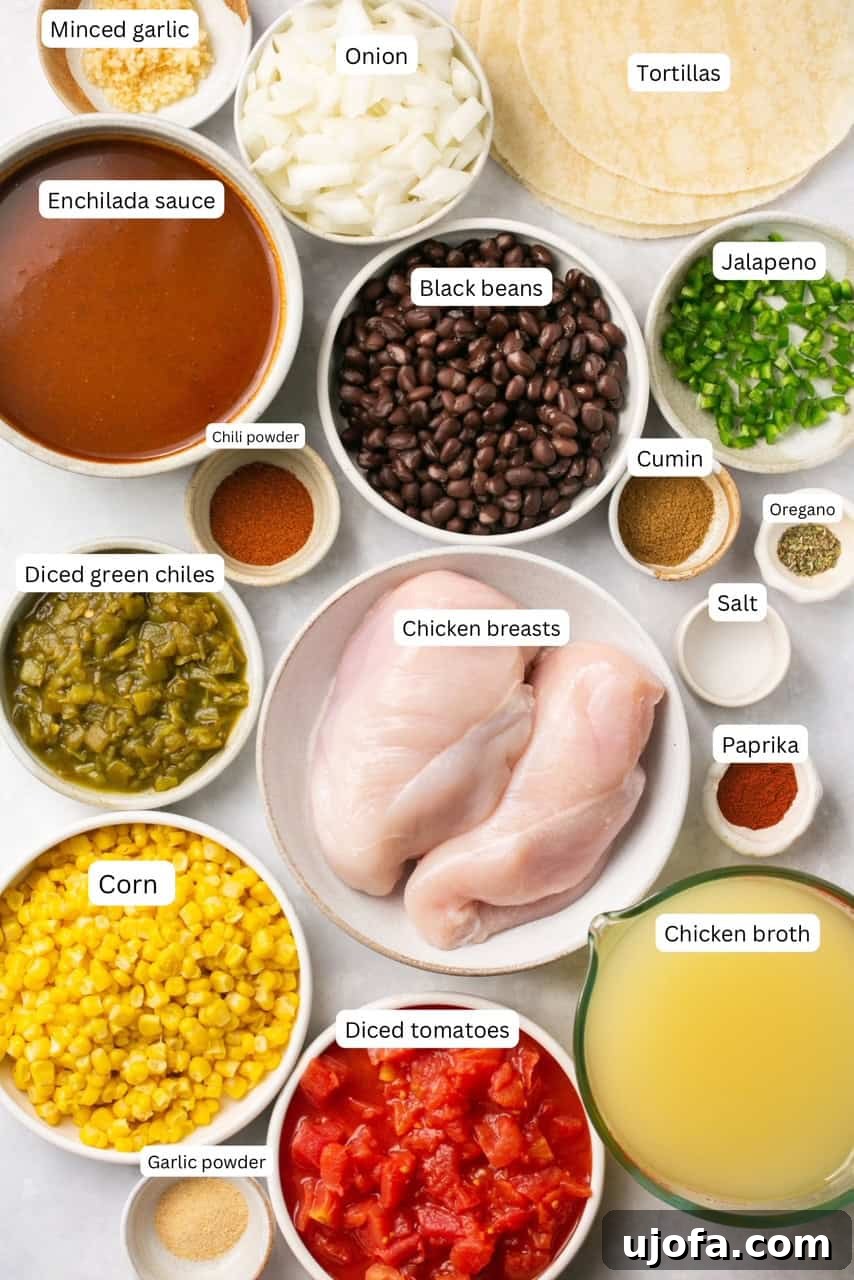 Recipe ingredients in nesting bowls and labeled
