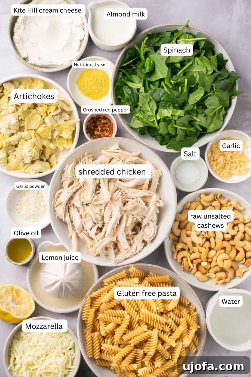 recipe ingredients in nesting bowls and labeled for clarity.