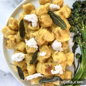 Cauliflower Gnocchi with Butternut Squash 'Cheese' Sauce