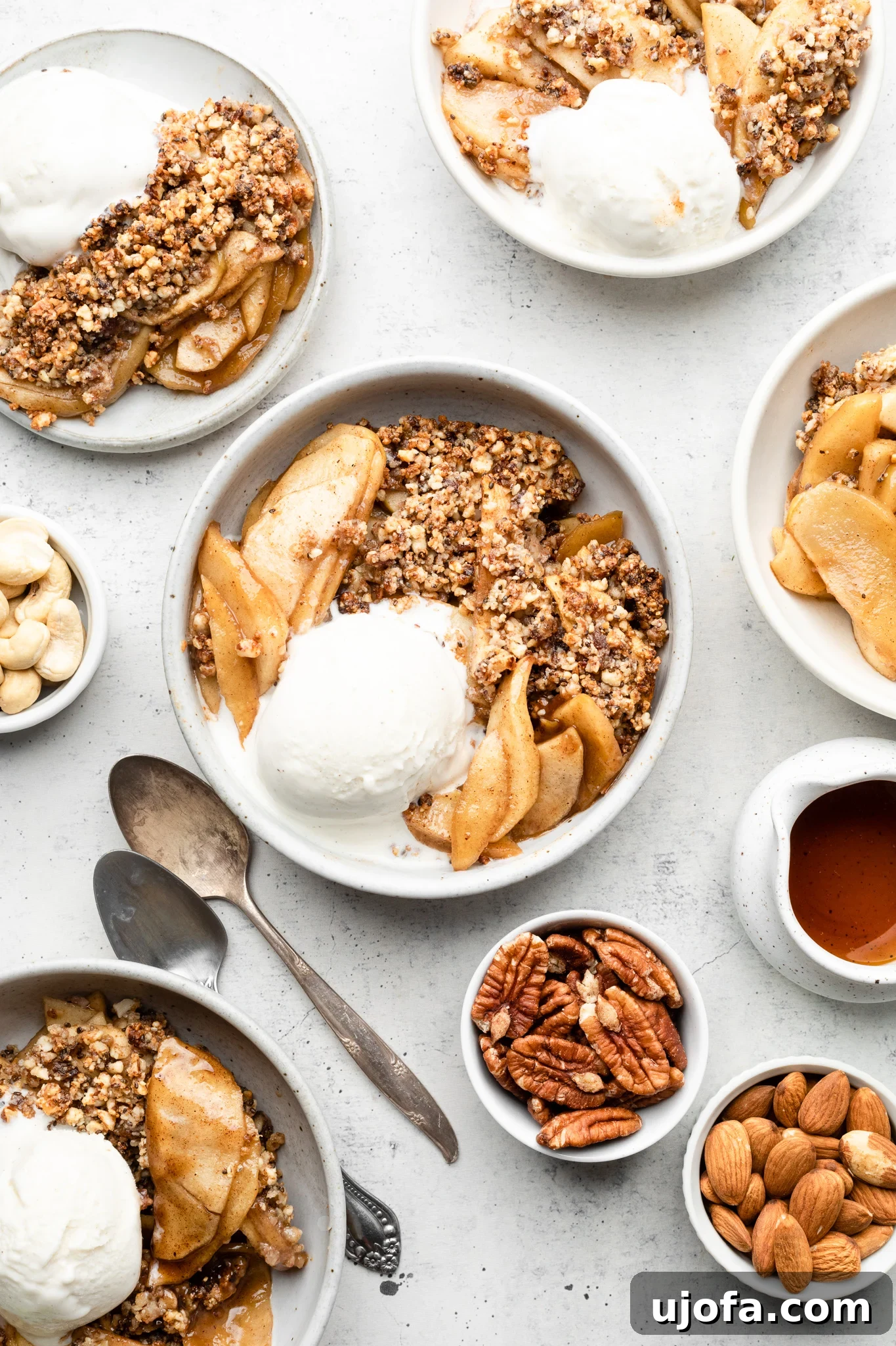 Ingredients for Paleo Apple Crisp laid out on a kitchen counter