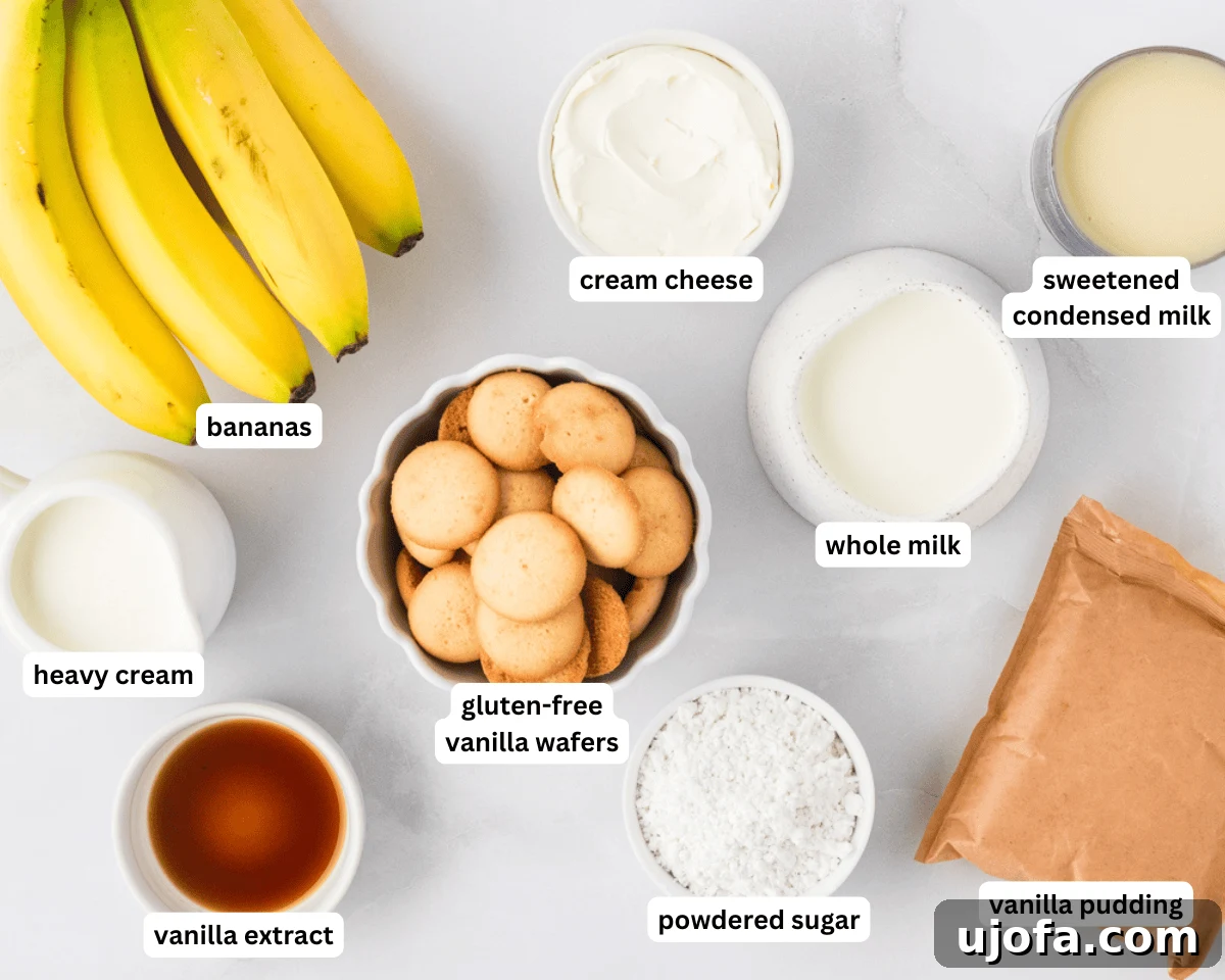 Gluten-free banana pudding ingredients