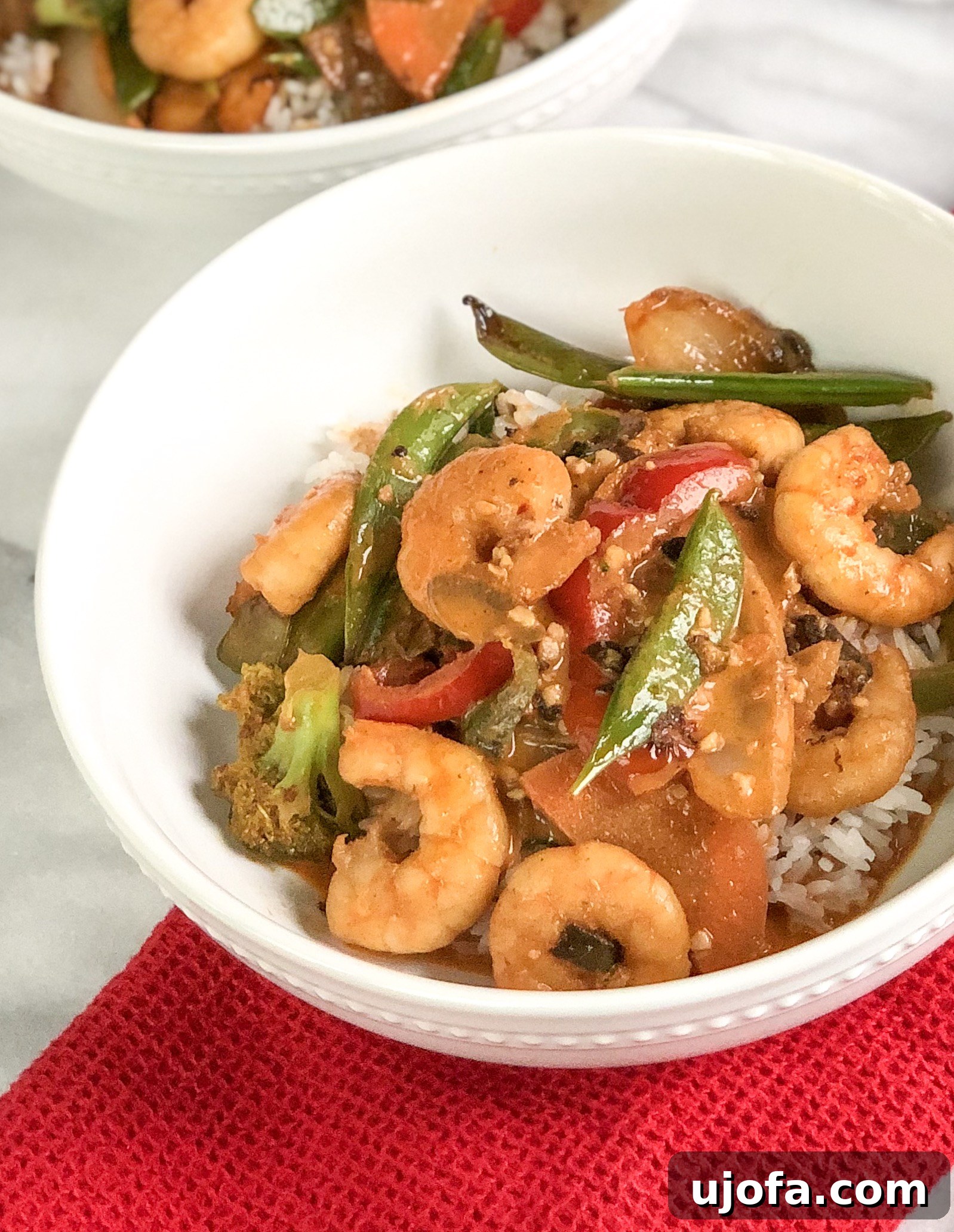 Clean Eating Thai Coconut Shrimp Curry Bowls 3 Close-up of vibrant Thai Coconut Curry Shrimp
