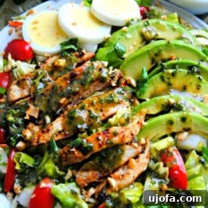 Grilled Chicken Chimichurri Salad with fresh herbs and vibrant colors.