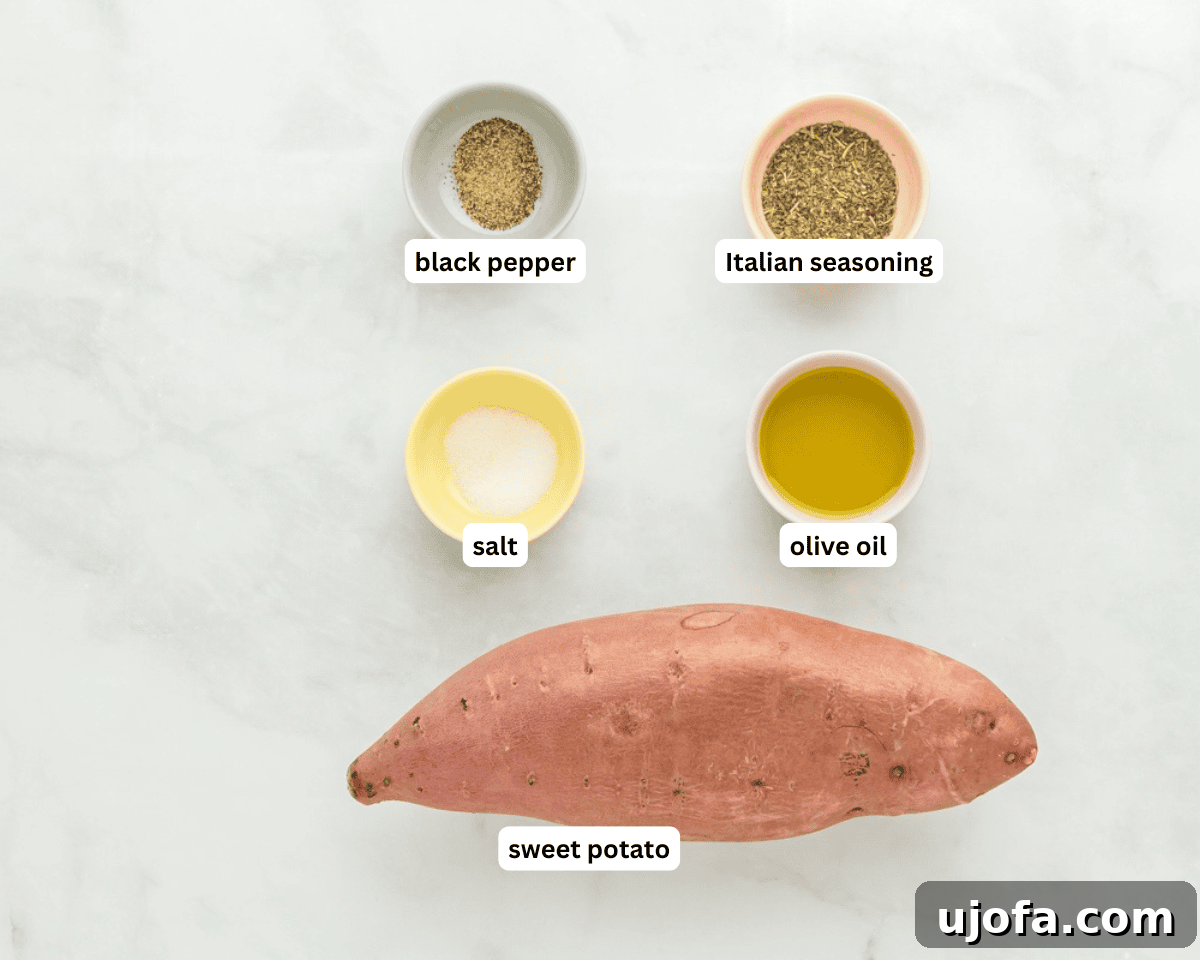 Golden Roasted Sweet Potatoes 4 Roasted sweet potatoes ingredients