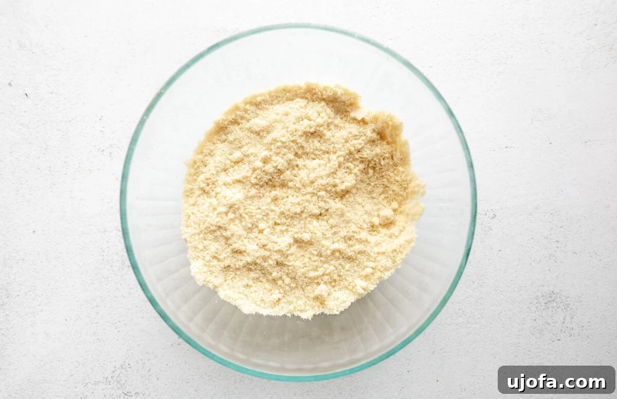 Gluten-Free Almond Flour Pie Crust process shot: mixing dry ingredients.