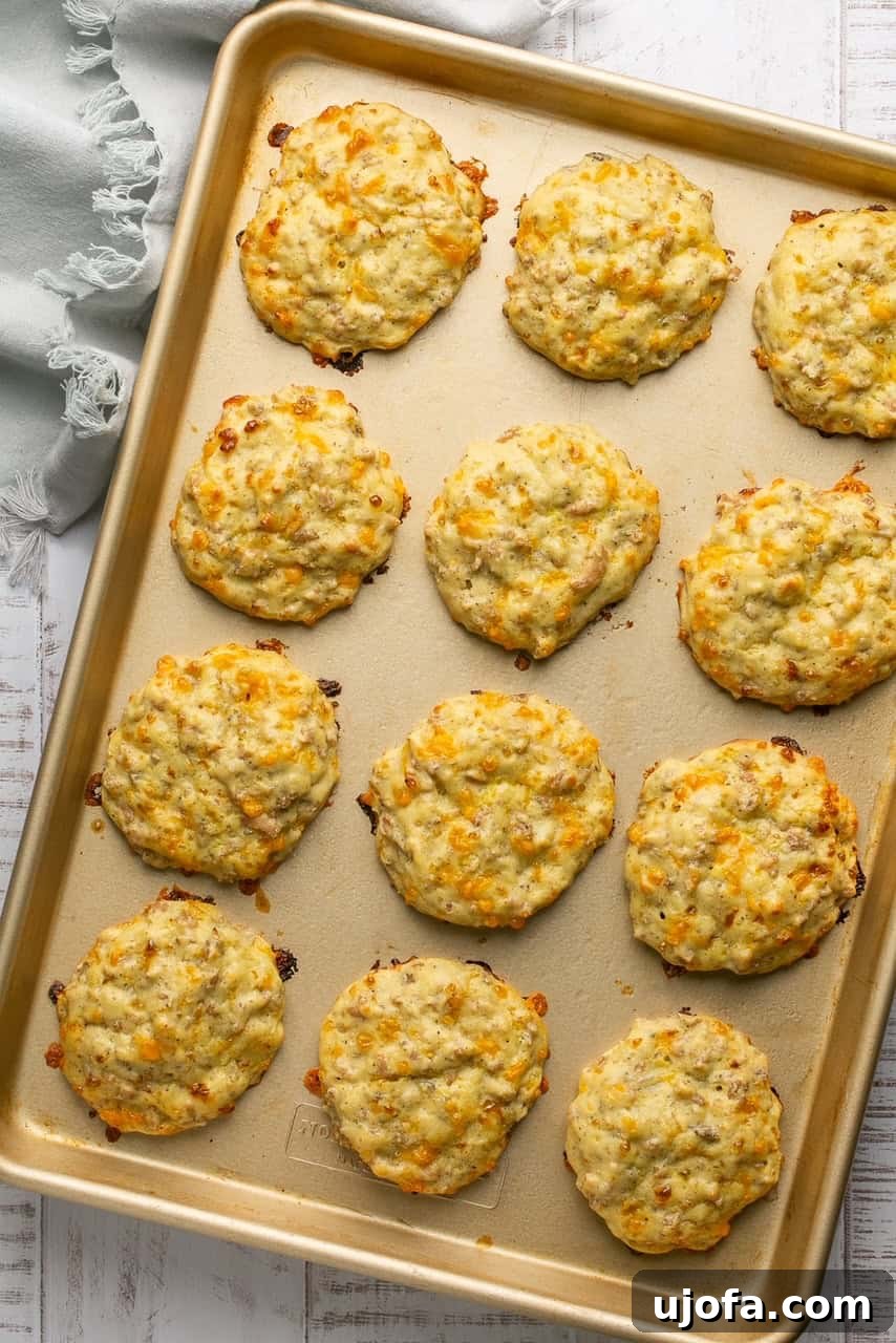 Baked protein biscuits cooling on a baking sheet