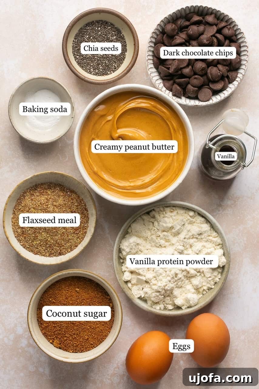 recipe ingredients in small bowls and labeled