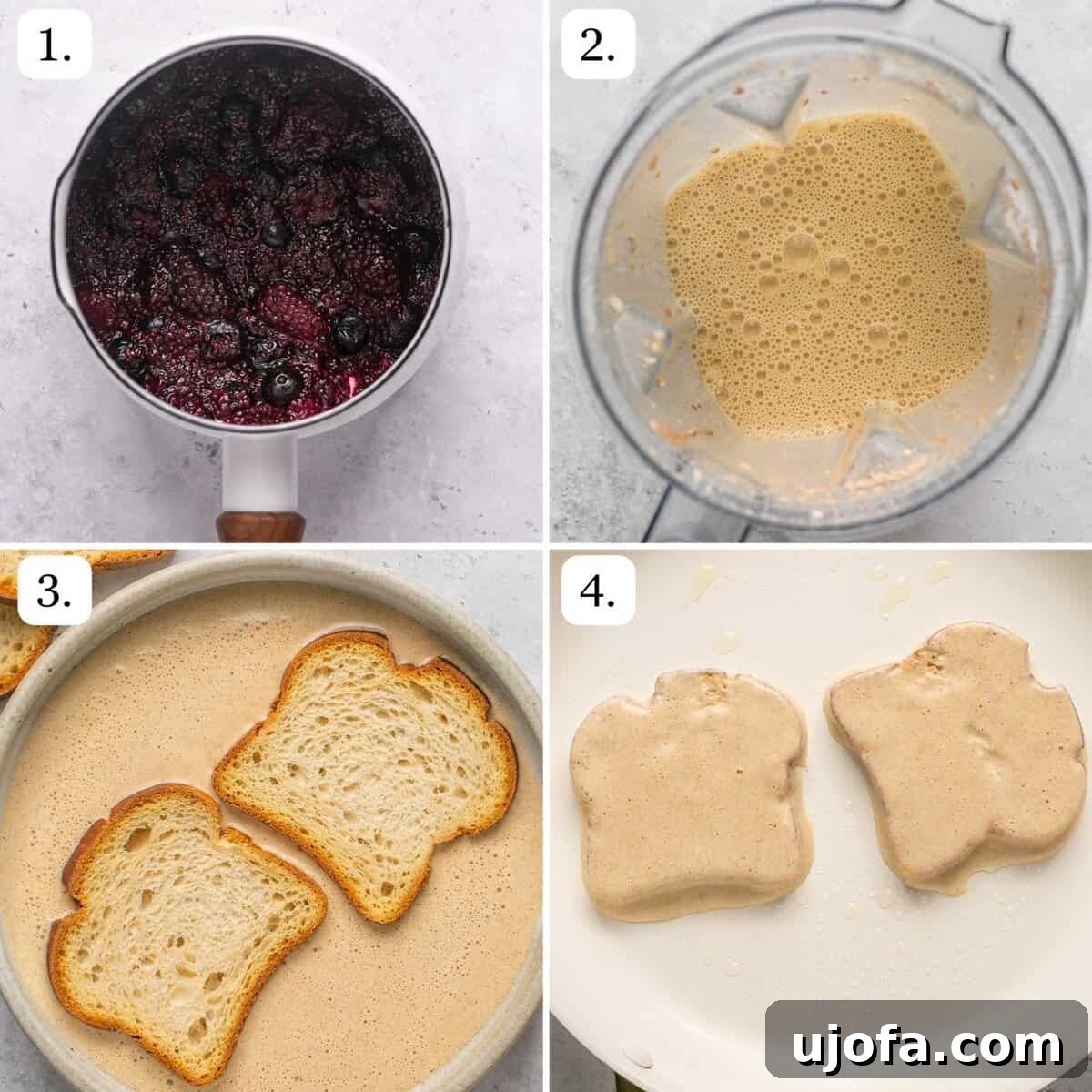 four steps for how to make protein french toast