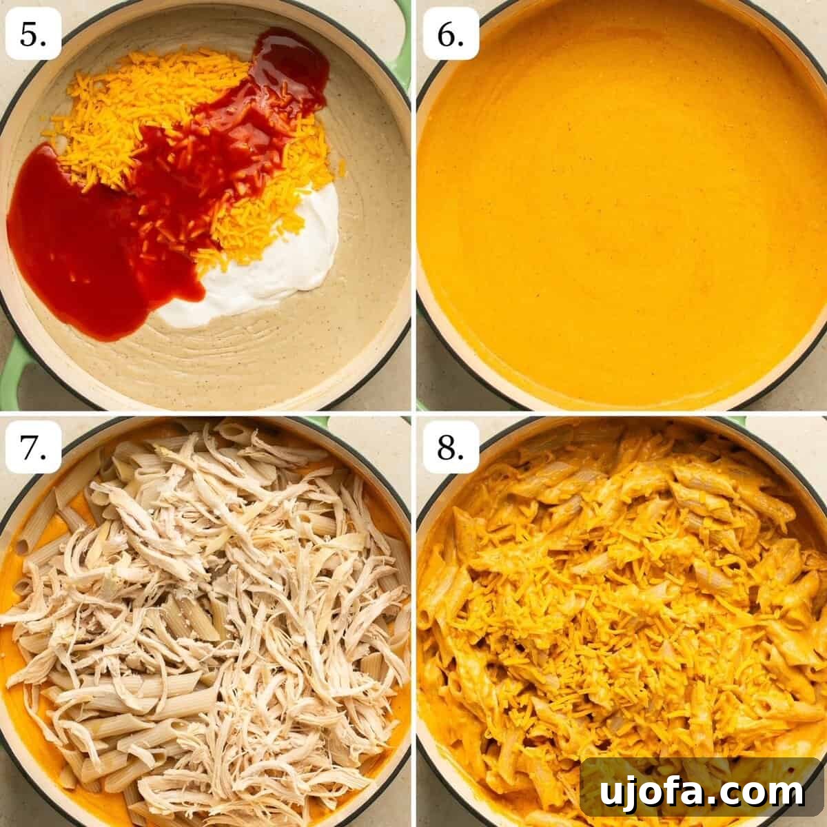 numbered step by step photos showing how to make the pasta