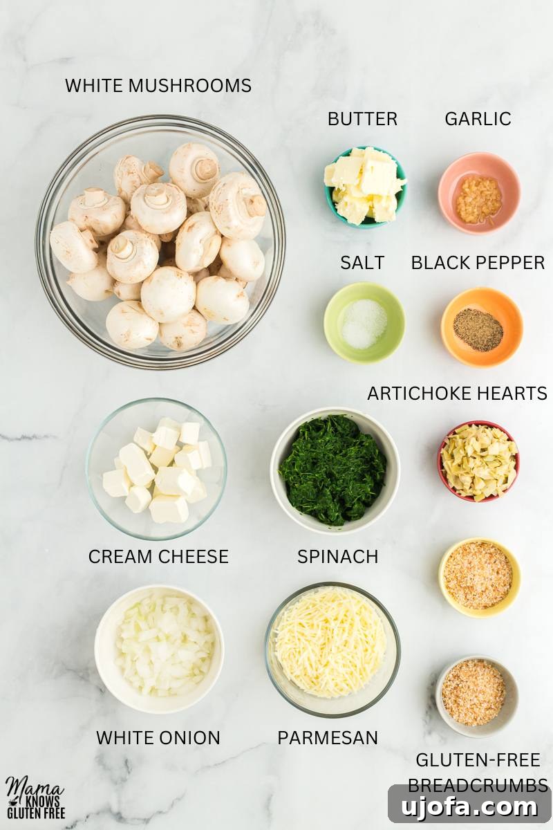 Wholesome Mushroom Poppers 3 gluten-free stuffed mushrooms recipe ingredients