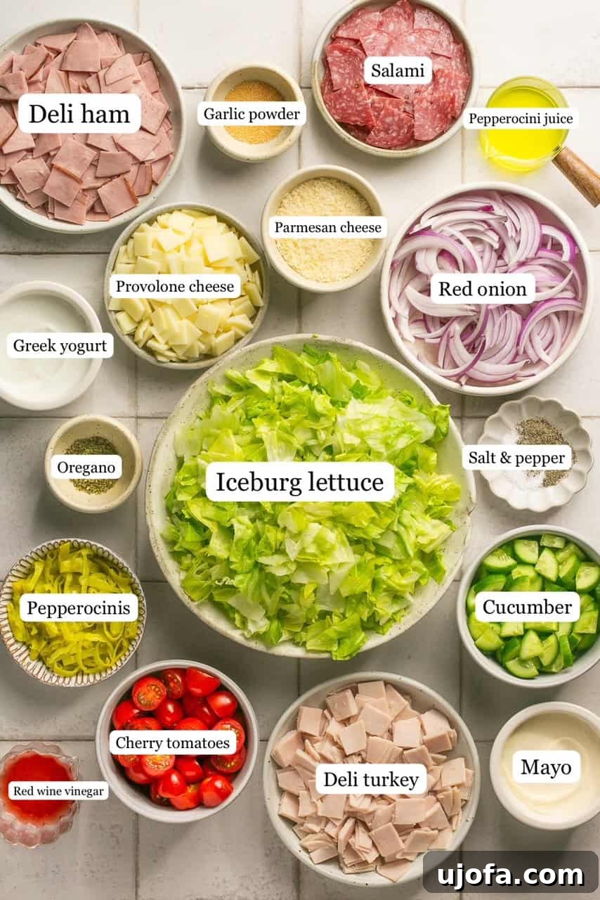 recipe ingredients in small bowls and labeled