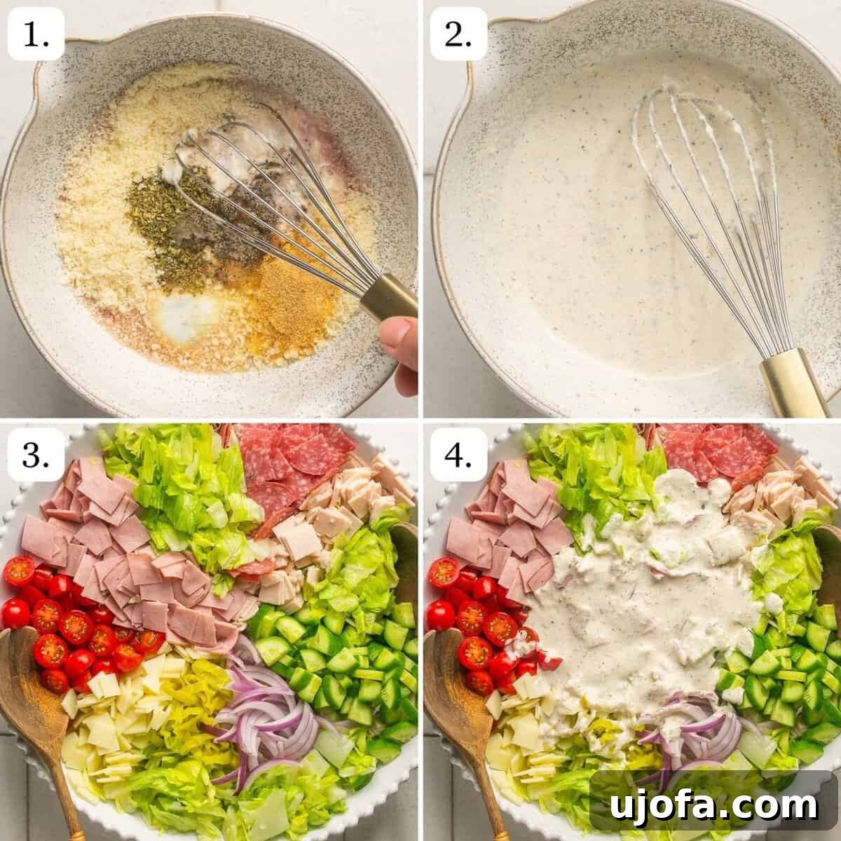 numbered step by step ingredients showing how to make this recipe