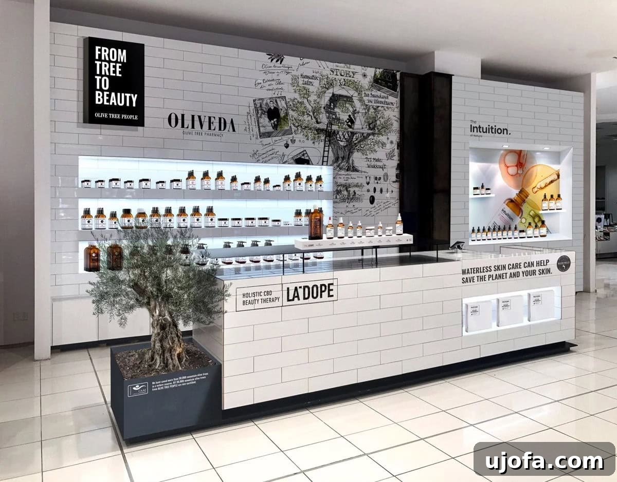 an Oliveda / La Dope skincare storefront
