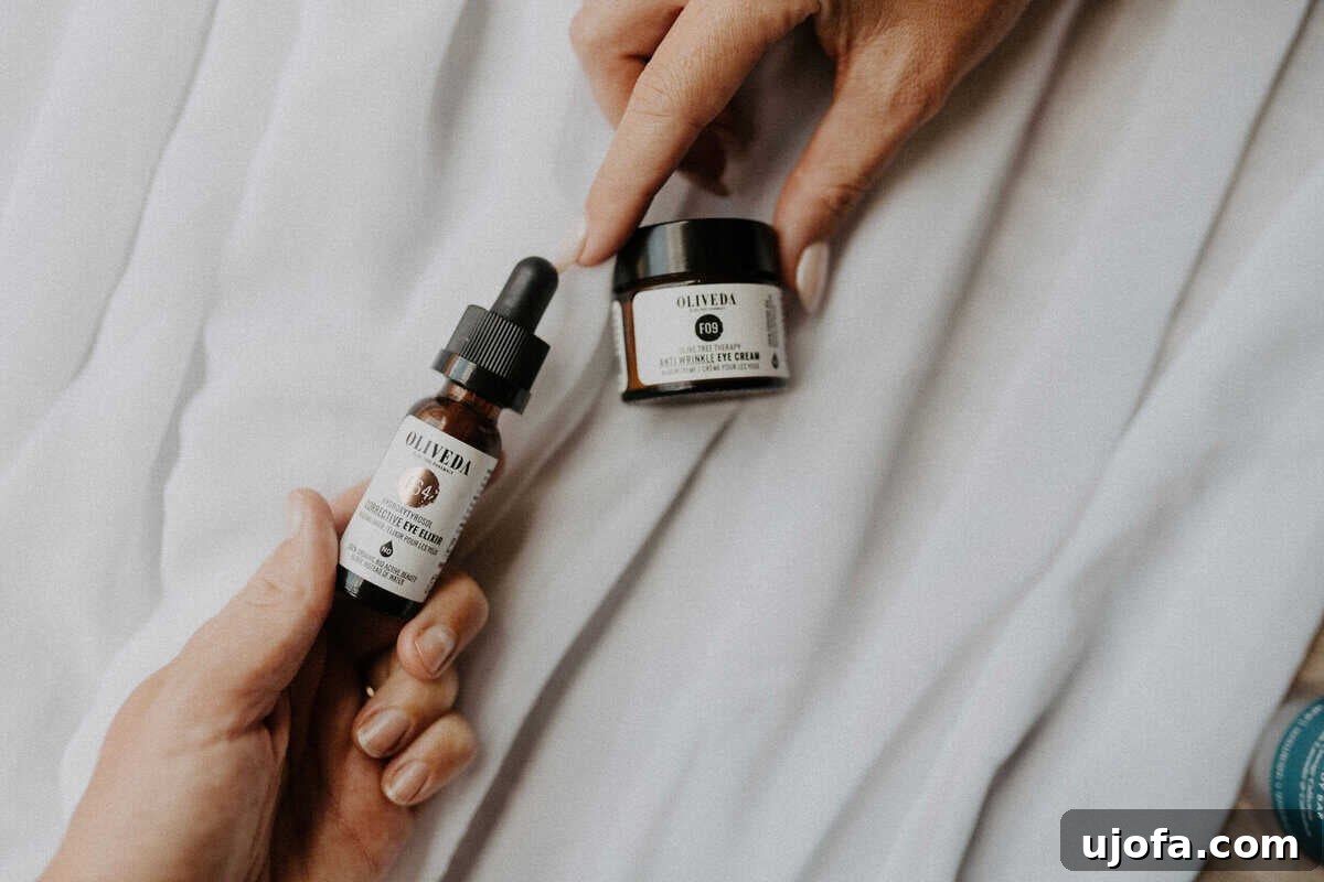 Oliveda products being held by 2 hands