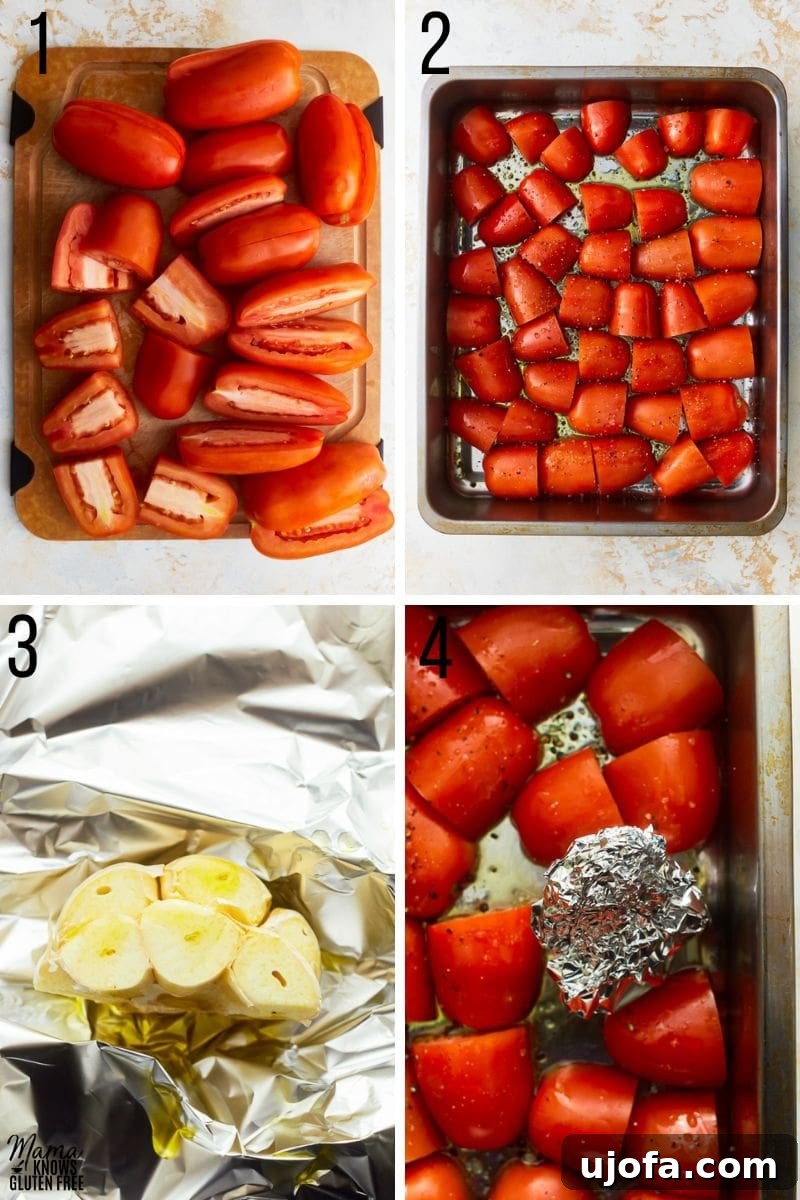 Pillowy Gluten-Free Gnocchi in Zesty Tomato Sauce 4 Gluten-Free gnocchi in tomato sauce recipe steps 1-4.