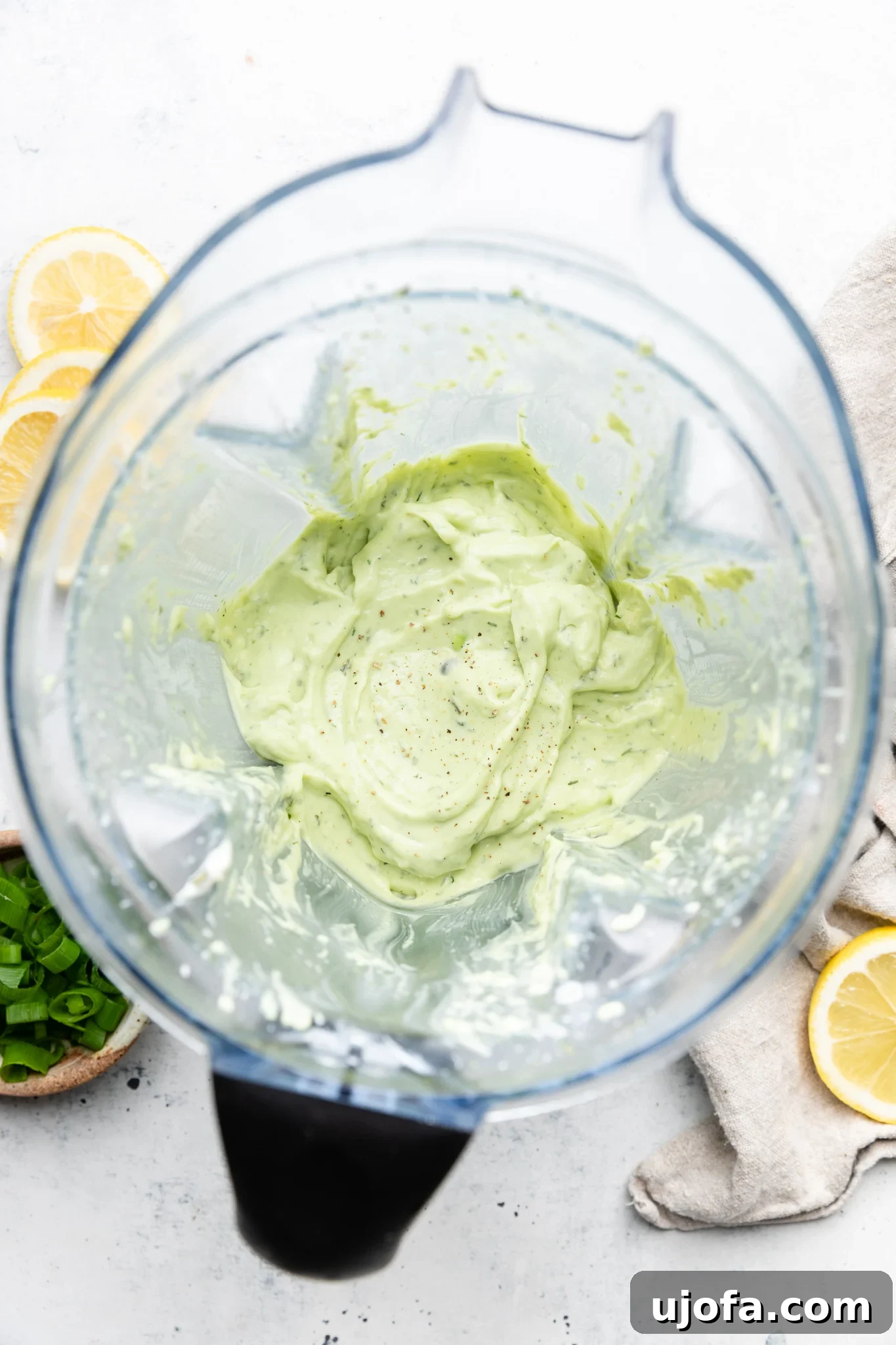 Keto Southwest Salmon Cakes with Cool Avocado Crema 7 Blended avocado ranch aioli in a blender