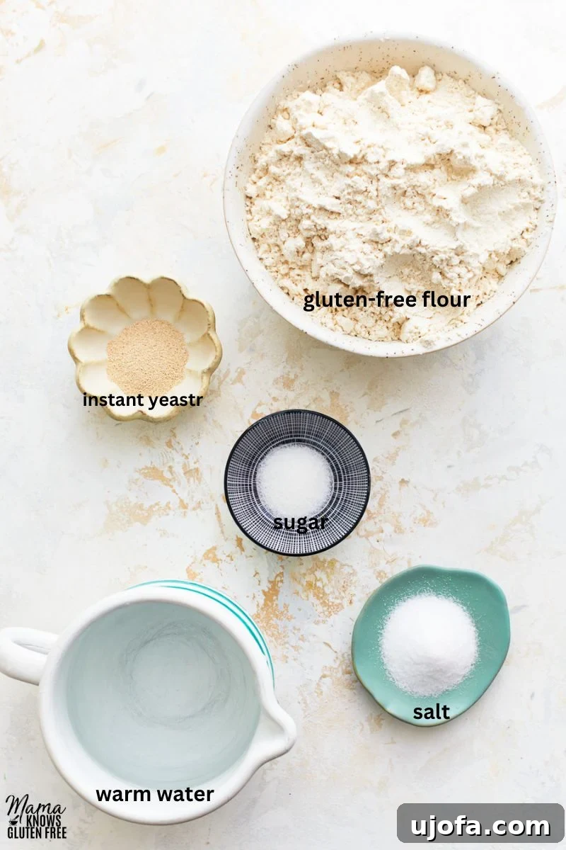 ingredients for gluten free baguettes
