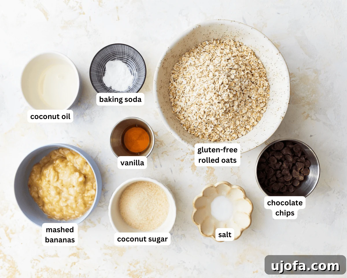 Wholesome Banana Oat Cookies 4 Banana oatmeal cookies ingredients