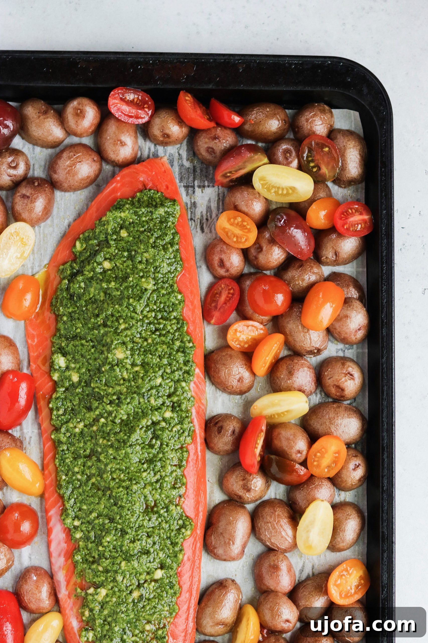 Finished Sheet Pan Pesto Salmon