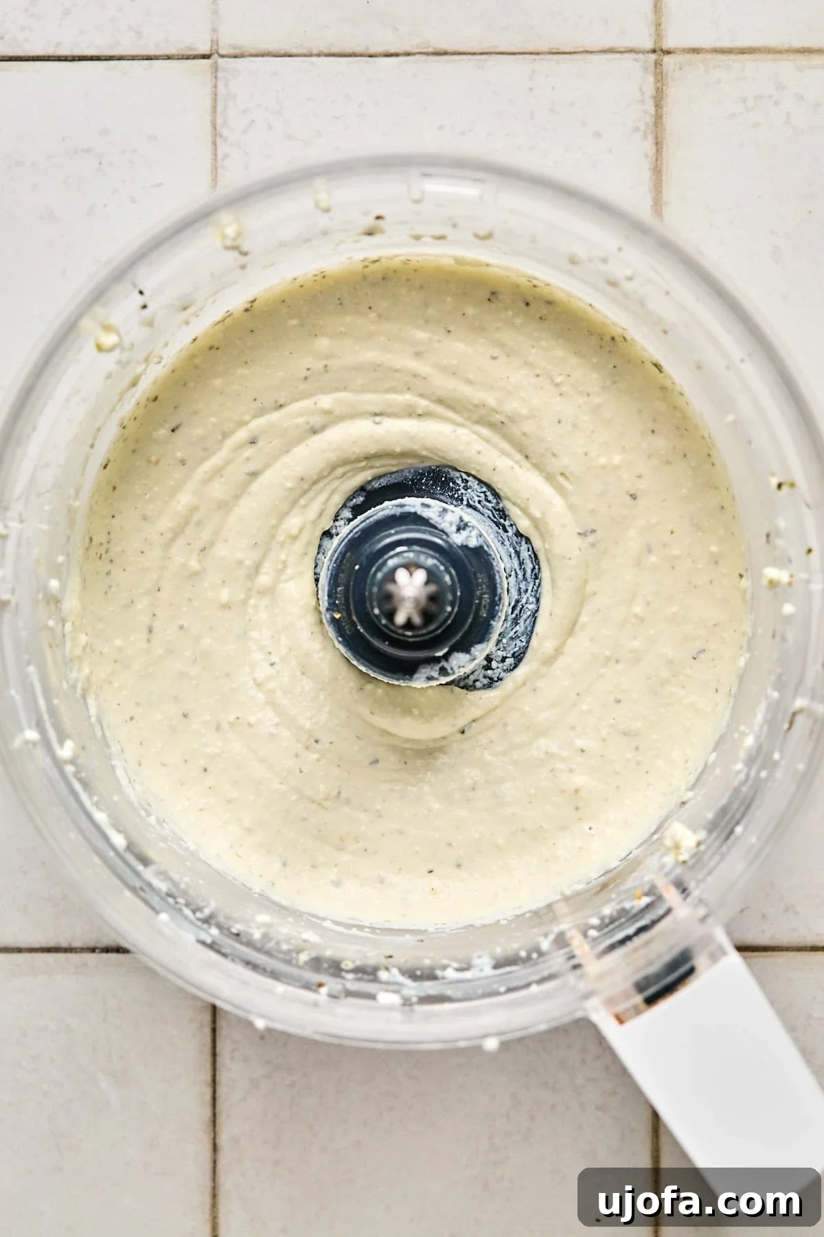 whipped feta in a food processor