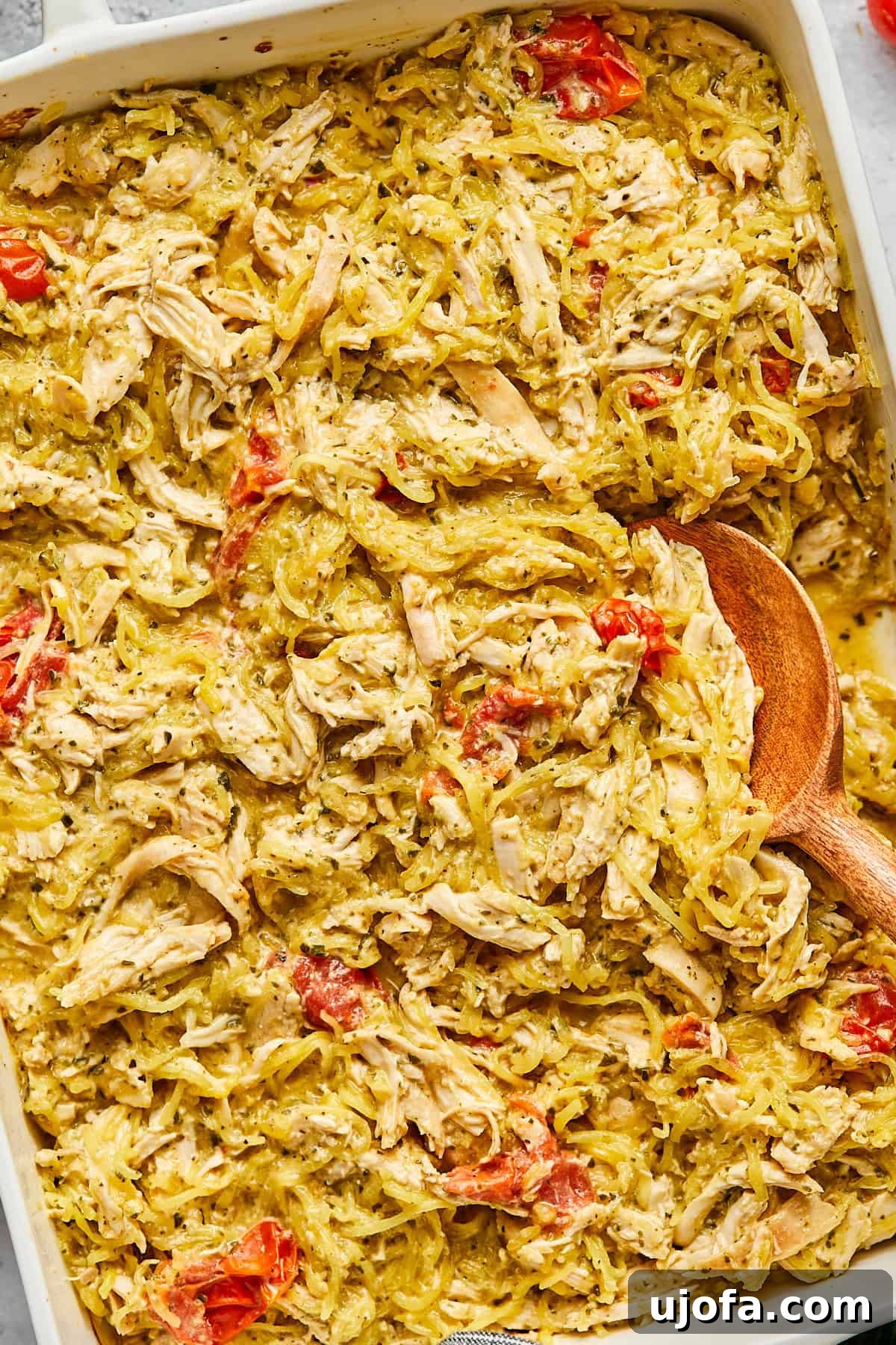 Dreamy Boursin Chicken Bake 14 a close up of a gluten-free, creamy chicken bake