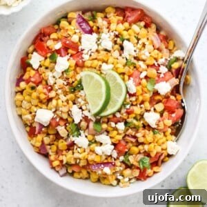 Detailed shot of the Mexican Street Corn and Tomato Salad ingredients before mixing.