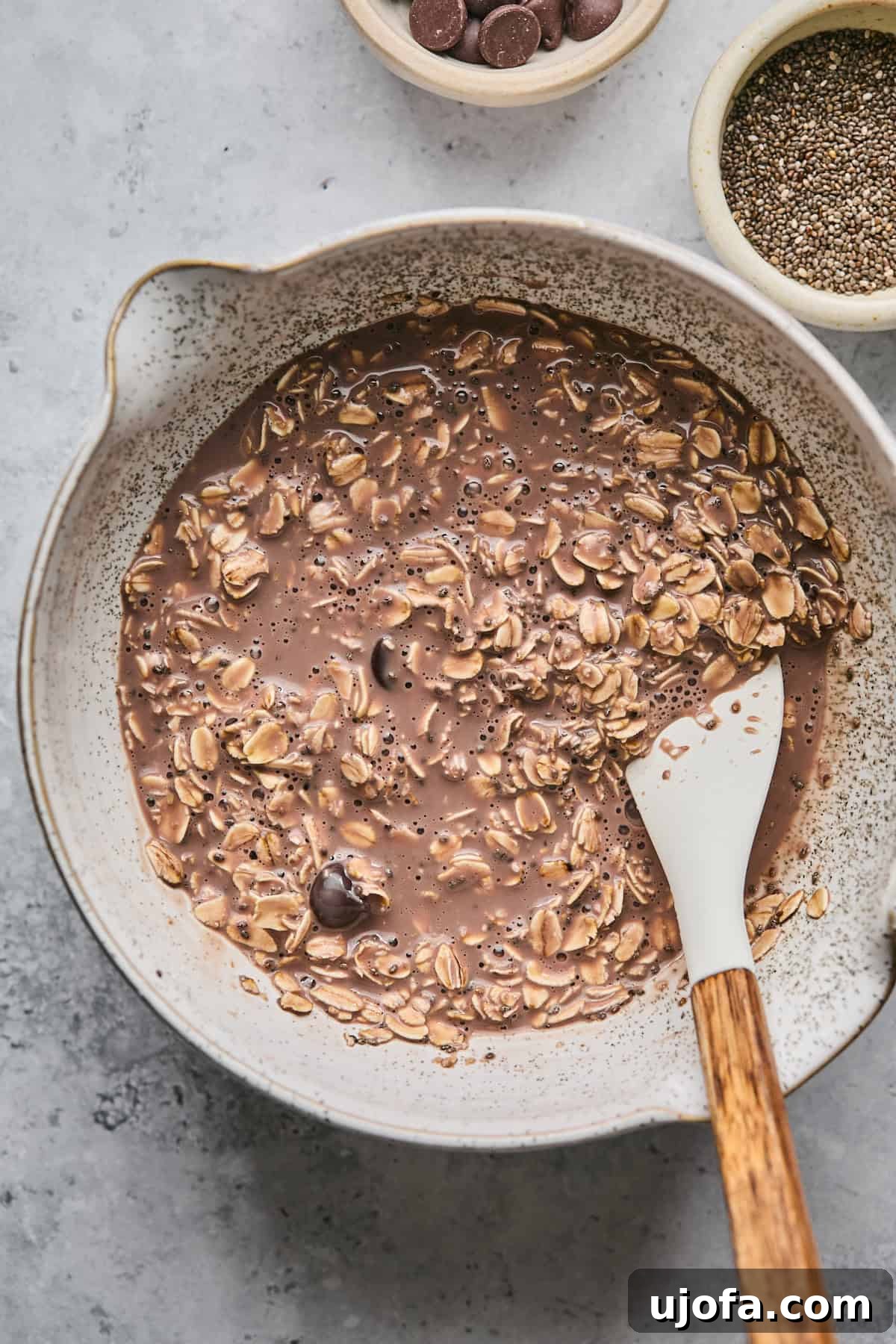 overnight oats ingredients in a bowl