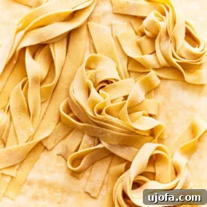 gluten-free pasta on parchment paper.